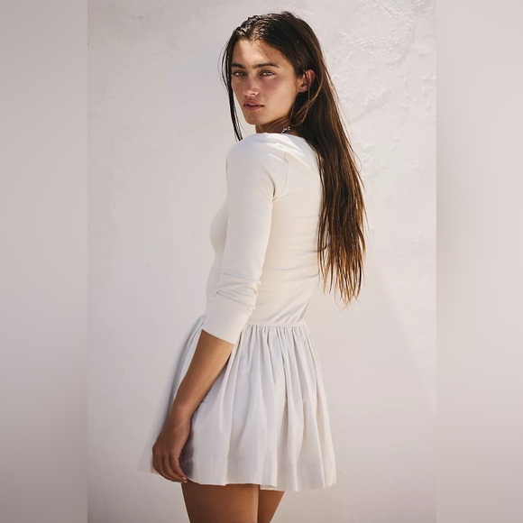 Free People Cream Long-Sleeve Mini Dress - Picture 3 of 5